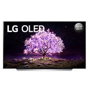 LG OLED TV 65 Inch C1 Series Cinema Screen Design 4K Cinema HDR webOS Smart with ThinQ AI Pixel Dimming, front view, OLED65C1PVA, thumbnail 2