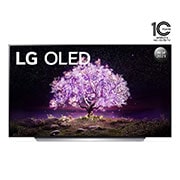 LG OLED TV 65 Inch C1 Series Cinema Screen Design 4K Cinema HDR webOS Smart with ThinQ AI Pixel Dimming, front view, OLED65C1PVA, thumbnail 1