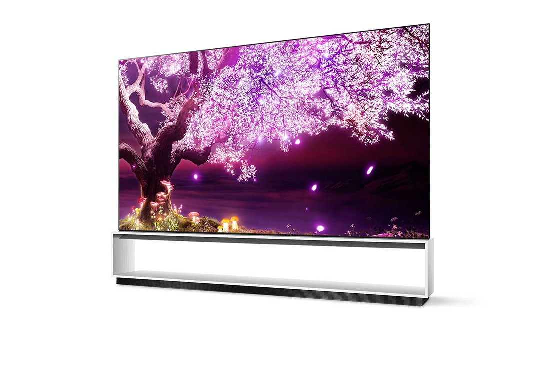 LG OLED TV 88 Inch Z1 Series Gallery Design Cinema HDR WebOS Smart ThinQ AI 8K Pixel Dimming, reverse 15 degree side view, OLED88Z1PVA, thumbnail 4