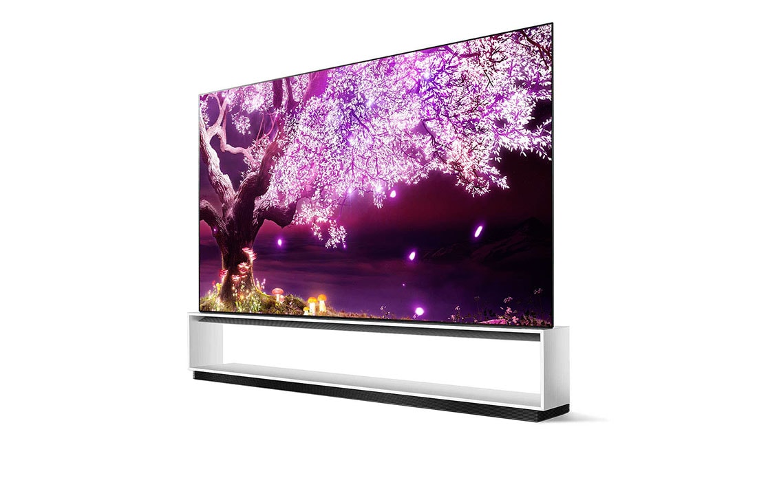 LG OLED TV 88 Inch Z1 Series Gallery Design Cinema HDR WebOS Smart ThinQ AI 8K Pixel Dimming, reverse 30 degree side view, OLED88Z1PVA, thumbnail 5