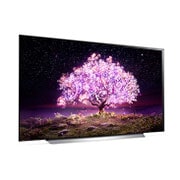 LG OLED TV 77 Inch C1 Series Cinema Screen Design 4K Cinema HDR webOS Smart with ThinQ AI Pixel Dimming, +15 degree side view, OLED77C1PVA, thumbnail 8