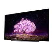 LG OLED TV 83 Inch C1 Series Cinema Screen Design 4K Cinema HDR webOS Smart with ThinQ AI Pixel Dimming, -15 degree side view, OLED83C1PVA, thumbnail 4