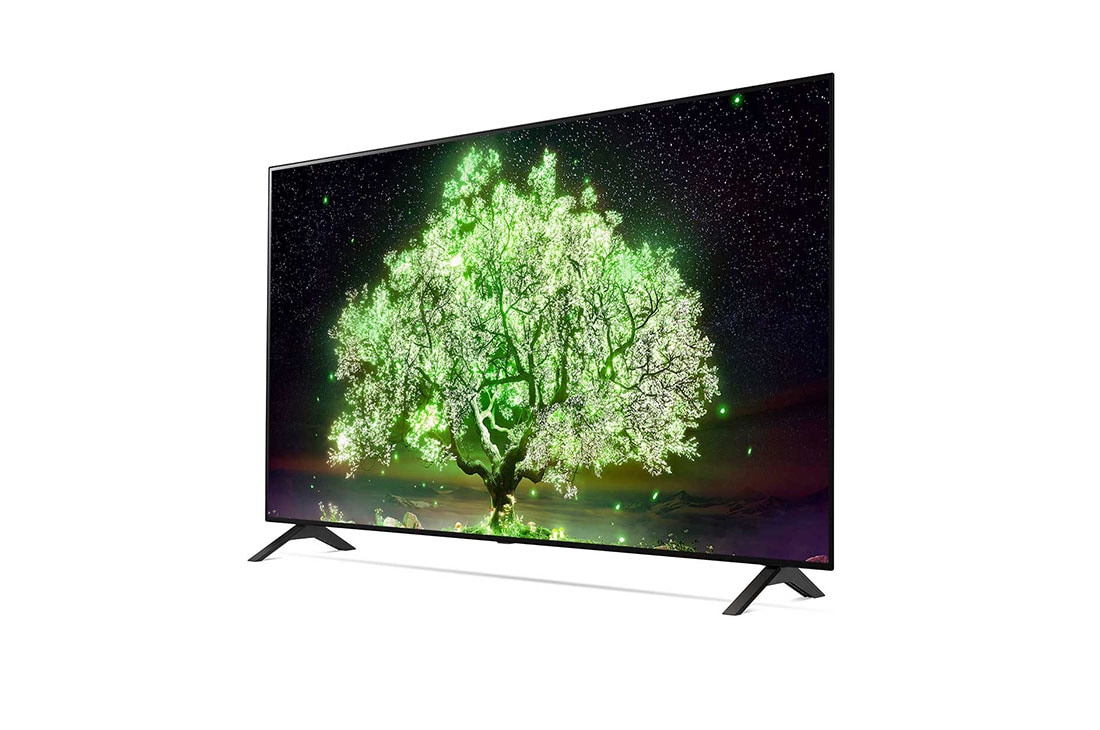 LG OLED 55 Inch TV With 4K Active HDR Cinema Screen Design from the A1 Series, reverse 30 degree side view, OLED55A1PVA, thumbnail 6