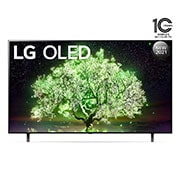 LG OLED 55 Inch TV With 4K Active HDR Cinema Screen Design from the A1 Series, front view, OLED55A1PVA, thumbnail 1