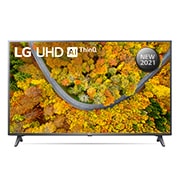 LG UHD 65 Inch UP75 Series 4K Active HDR  webOS Smart with ThinQ AI, front view with infill image, 65UP7550PVG, thumbnail 1