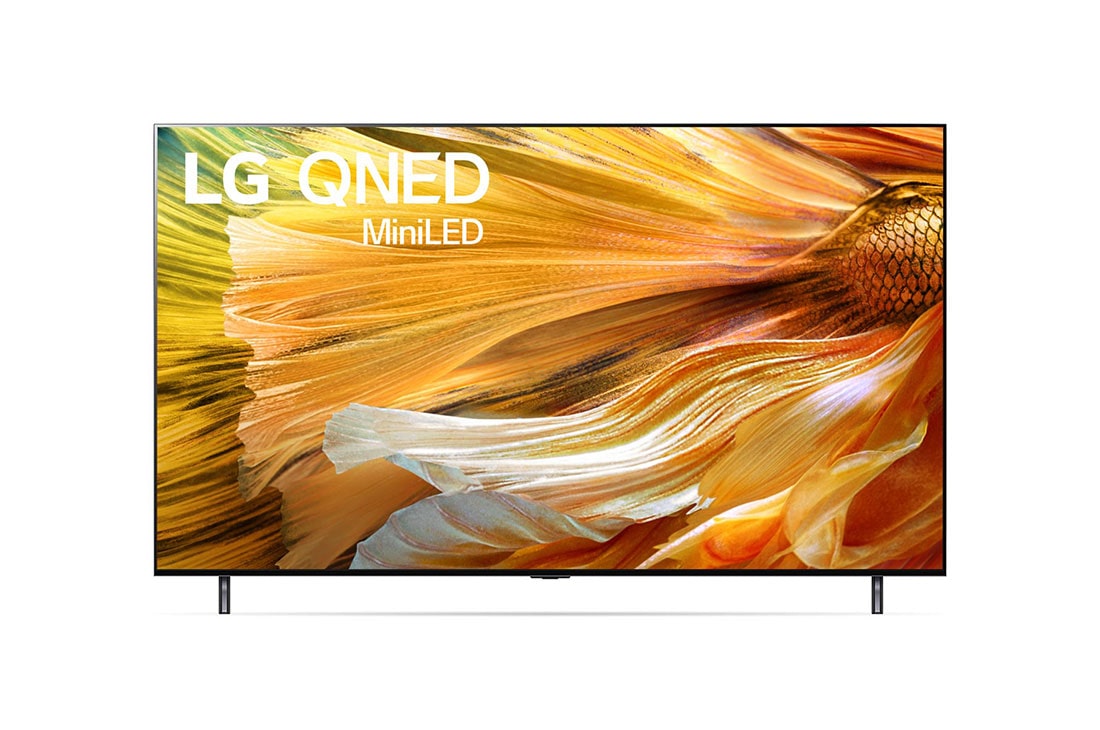 LG QNED TV 75 Inch QNED90 Series, Cinema Screen Design 4K Cinema HDR WebOS Smart ThinQ AI Mini LED, A front view of the LG QNED TV, 75QNED90VPA