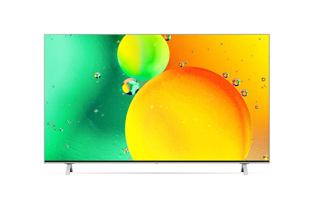 LG NanoCell TV 65 Inch NANO77 Series Cinema Screen Design 4K Active HDR webOS22 with ThinQ AI, front view with infill image, 65NANO776QA, thumbnail 2