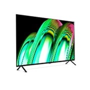 LG OLED 65 Inch TV With 4K Active HDR Cinema Screen Design from the A2 Series, Slightly-angled side view, OLED65A26LA, thumbnail 5