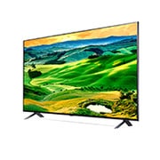 LG QNED 55 Inch TV, Magic remote, HDR, WebOS, 4K Active HDR Cinema Screen Design from QNED80 Series, 30 degree side view with infill image, 55QNED806QA, thumbnail 3