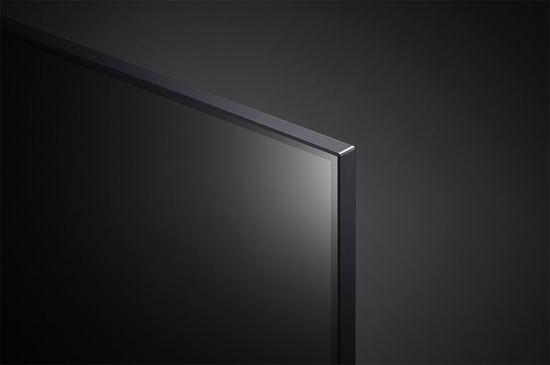 LG QNED 75 Inch TV With 4K Active HDR Cinema Screen Design from the QNED85 Series, 75QNED856QA_close-up view of panel, 75QNED856QA, thumbnail 6