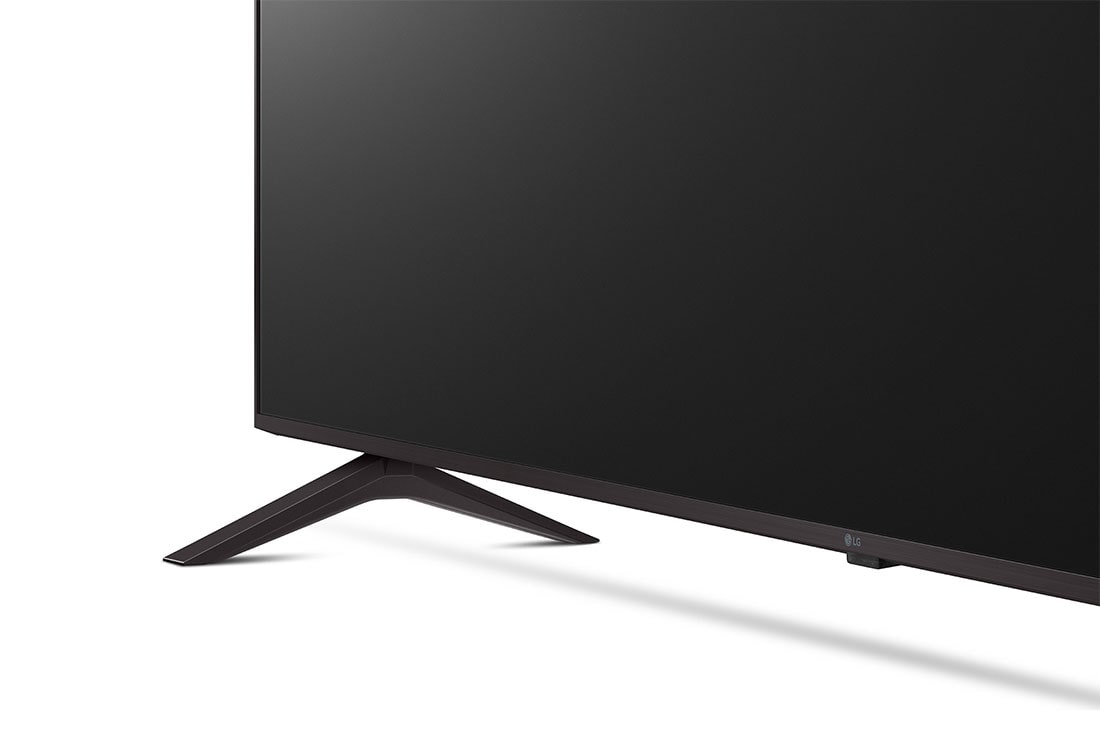 LG UHD 4K TV 86 Inch UQ90 Series, Cinema Screen Design 4K Active HDR webOS22 with ThinQ AI , close-up view of Stand, 86UQ90006LC, thumbnail 6