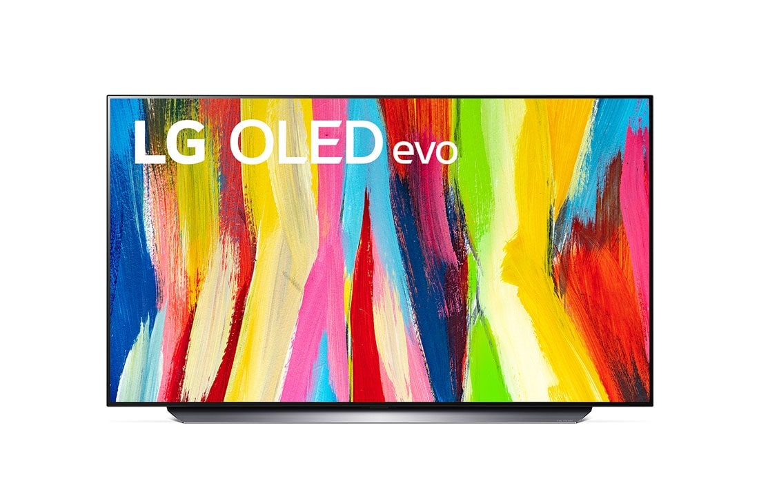 LG OLED evo TV 48 Inch C2 series, Cinema Screen Design 4K Cinema HDR webOS22 with ThinQ AI Pixel Dimming, Front view , OLED48C26LA