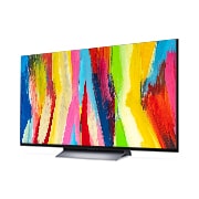 LG OLED evo 77 Inch TV With 4K Active HDR Cinema Screen Design from the C2 Series, Slightly-angled side view , OLED77C26LA, thumbnail 2