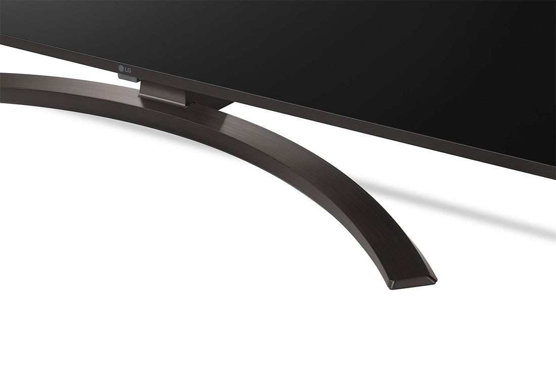 LG UHD 55 Inch TV With 4K Active HDR Cinema Screen Design from the UQ91 Series, close-up view of Stand, 55UQ91006LC, thumbnail 6