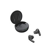 LG TONE Free FP8 - Enhanced Active Noise Cancelling True Wireless Bluetooth UVnano Earbuds, Cradle is open in a side angle of 15 degrees, and both sides of the earbuds are placed in front of it., TONE-FP8, thumbnail 12