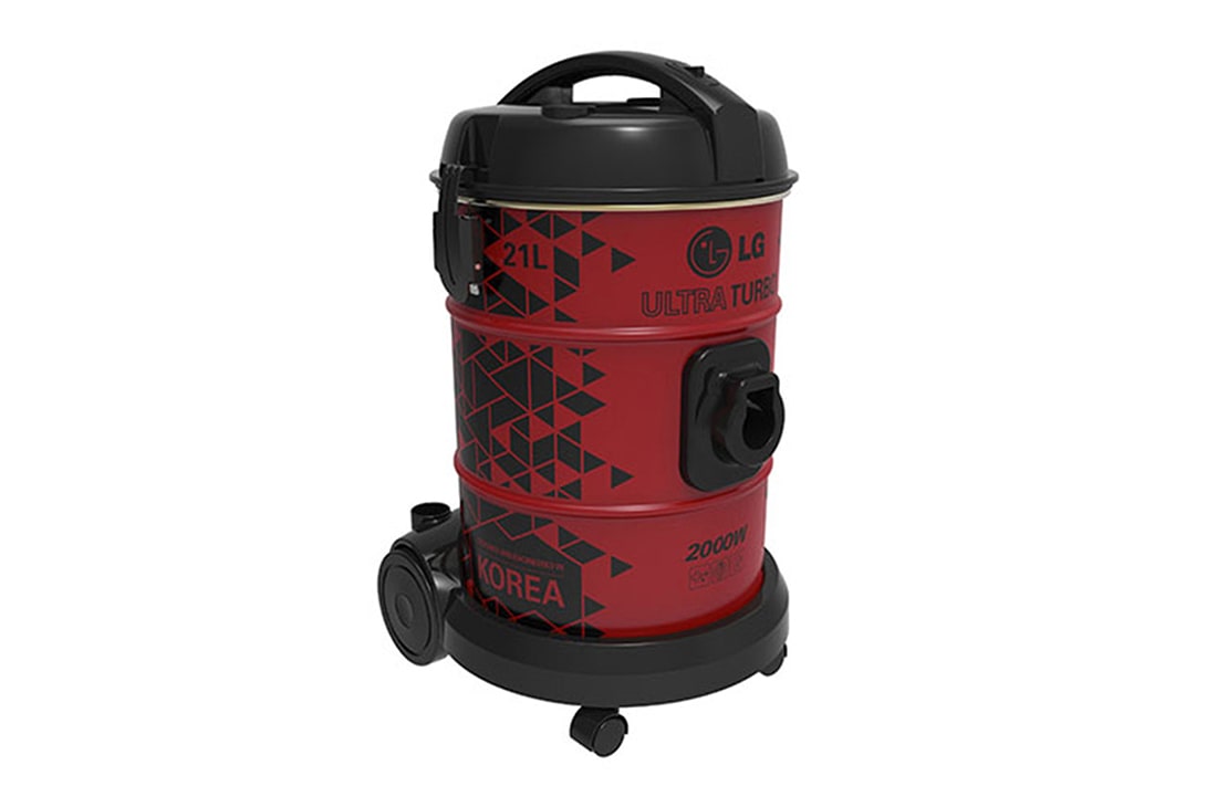 LG Drum Vacuum Cleaner, 21L, 2000W, Red, VP7320NNT, thumbnail 3
