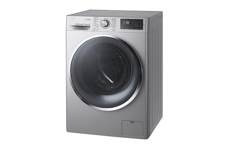 LG 8kg Luxury Silver Steam Washer Dryer with LED Touch Panel, FH4U2TDHP5N, thumbnail 4