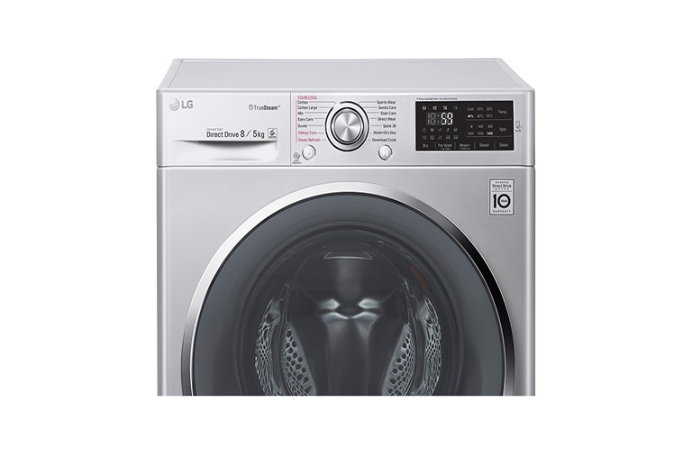 LG 8kg Luxury Silver Steam Washer Dryer with LED Touch Panel, FH4U2TDHP5N, thumbnail 2