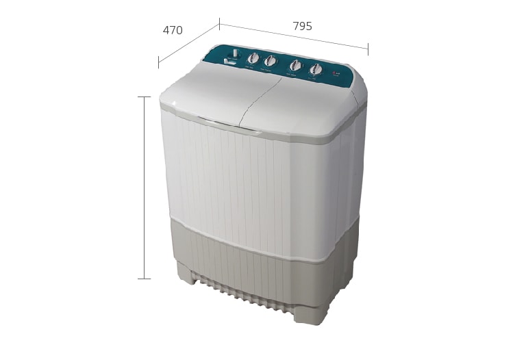 LG 7KG Twin Tub Washing Machine, WP900R, thumbnail 2