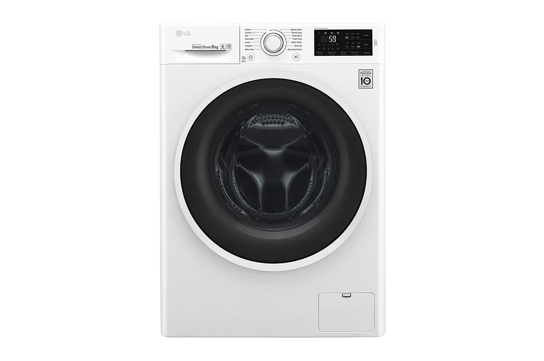 LG Front Load Washer, 8 Kg, 6 Motion Direct Drive, Add Item, Smart Diagnosis™, F4J6TNP0W