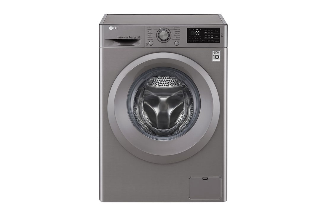 LG Front Load Washer, 7 Kg, 6 Motion Direct Drive, Add Item, Smart Diagnosis™, F2J5QNP7S