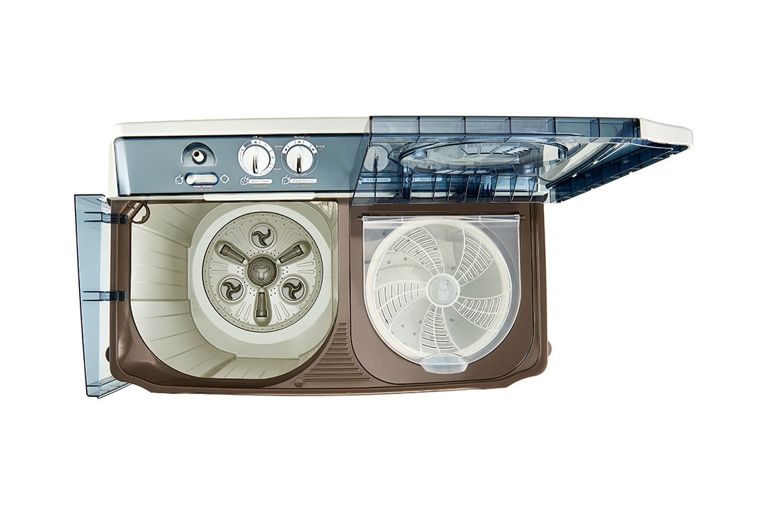 LG 10kg Twin Tub Washing Machine, White, P1460RWNL, P1460RWNL, thumbnail 4