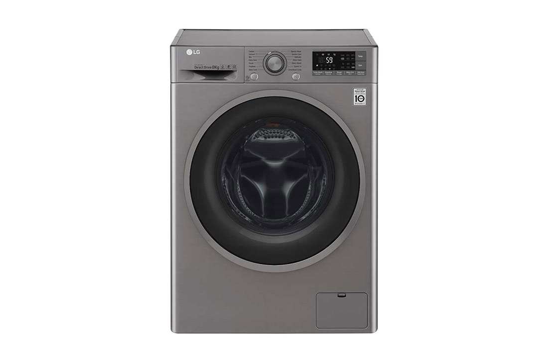 LG Front Load Washer, 9 Kg, 6 Motion Direct Drive, Add Item, Smart Diagnosis™, F4J7FNP8S