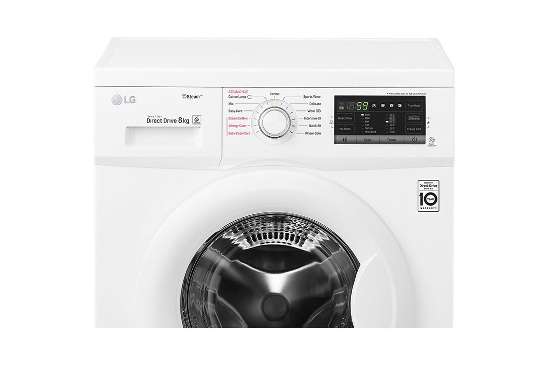 LG Front Load Washer, 8 Kg, 6 Motion Direct Drive, Steam Technology, Smart Diagnosis™, FH4G7TDY0, thumbnail 6