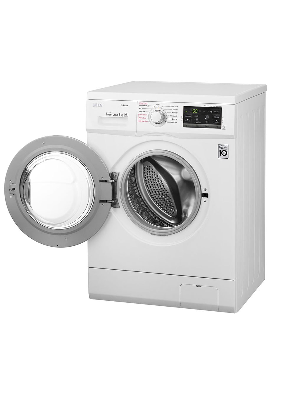 LG Front Load Washer, 8 Kg, 6 Motion Direct Drive, Steam Technology, Smart Diagnosis™ LG UAE