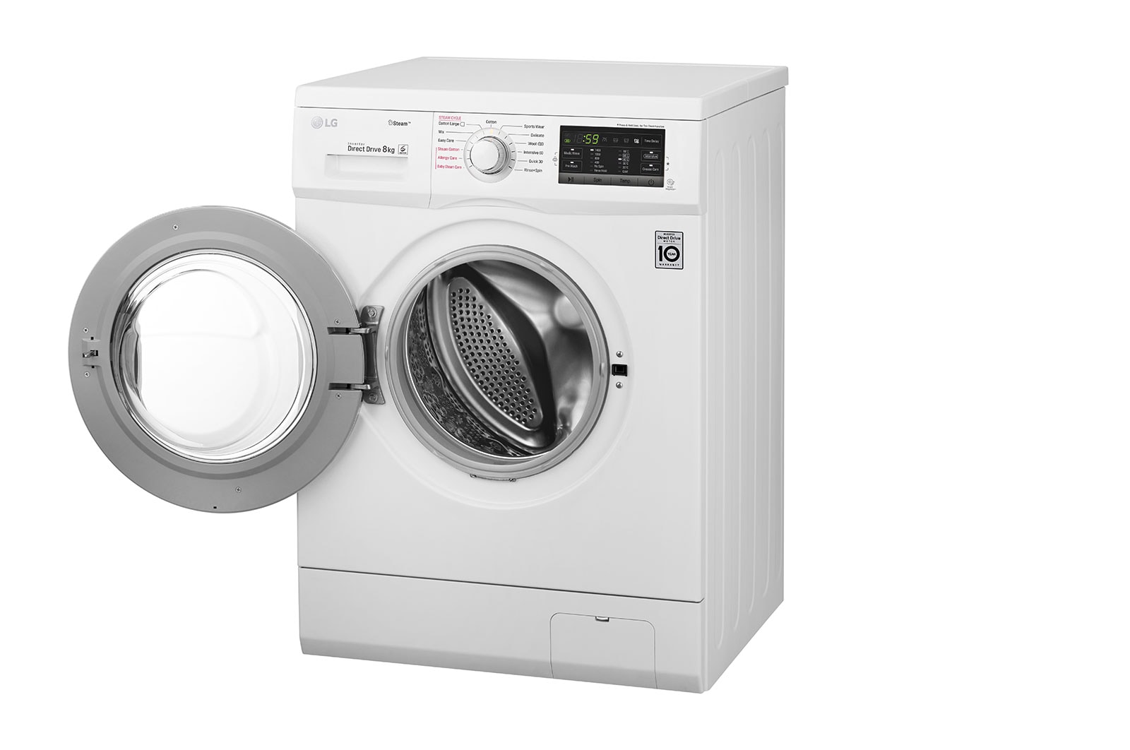 LG Front Load Washer, 8 Kg, 6 Motion Direct Drive, Steam Technology