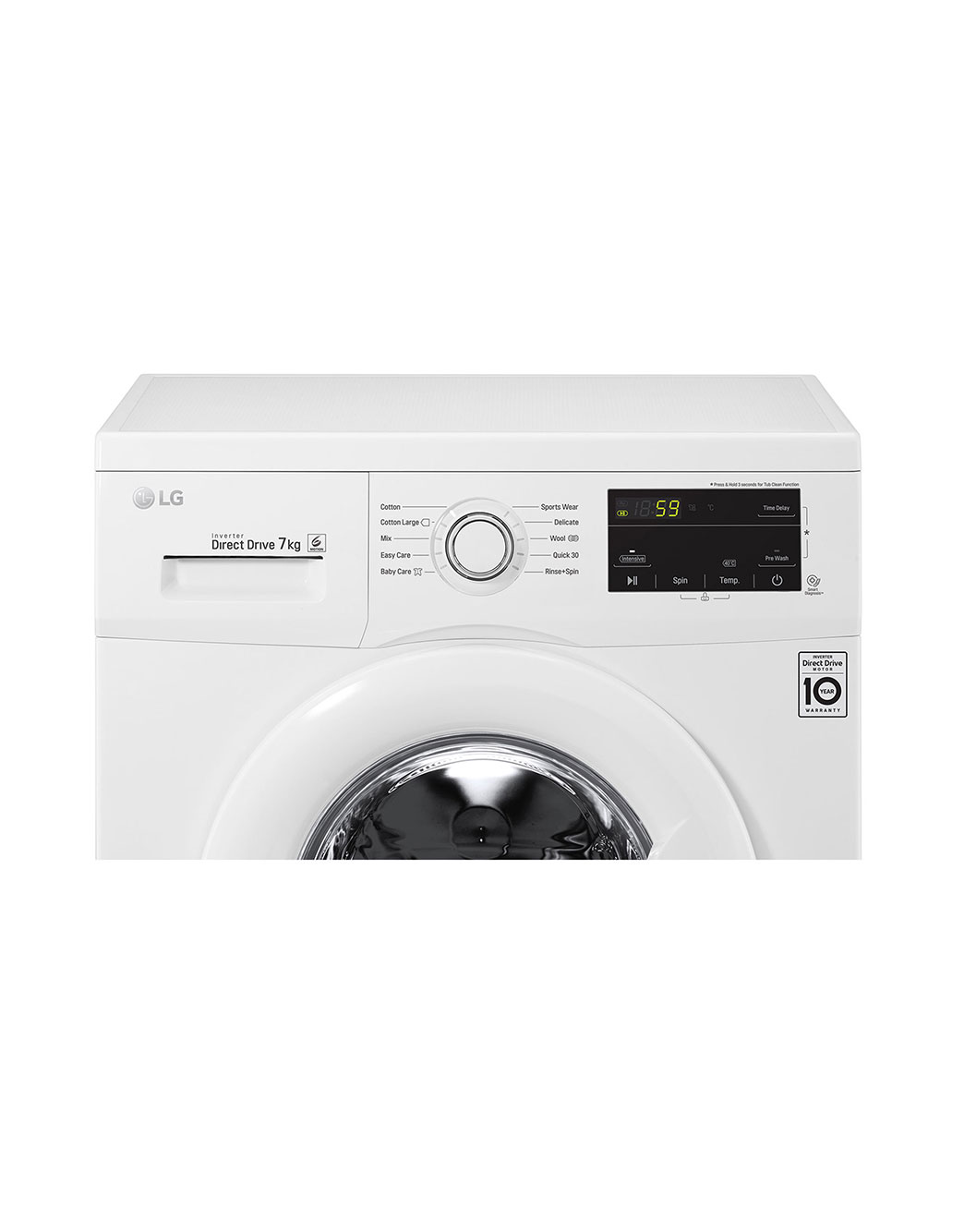 LG 7kg Washing Machine, Front Load, White LG UAE