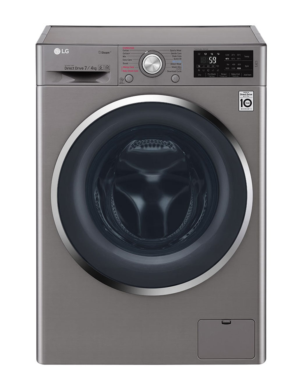 LG Washer & Dryer, 7 / 4 Kg, 6 Motion Direct Drive, Steam Technology, Add Item, ThinQ LG UAE
