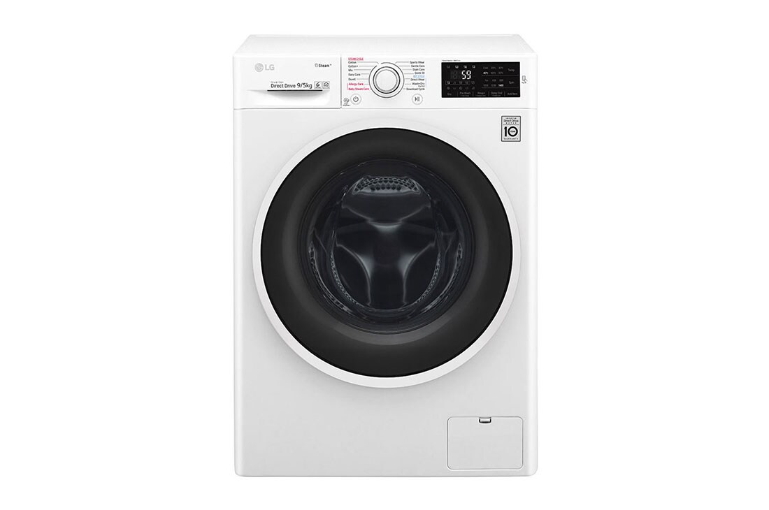 LG Washer & Dryer, 9 / 5 Kg, 6 Motion Direct Drive, Steam Technology, Add Item, ThinQ, F4J6VGP2W