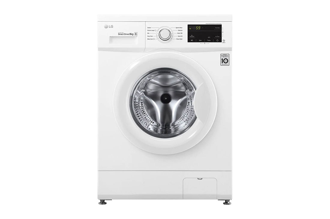 LG Front Load Washer, 8 Kg, 6 Motion Direct Drive, Smart Diagnosis™, FH2J3TDNP0, FH2J3TDNP0