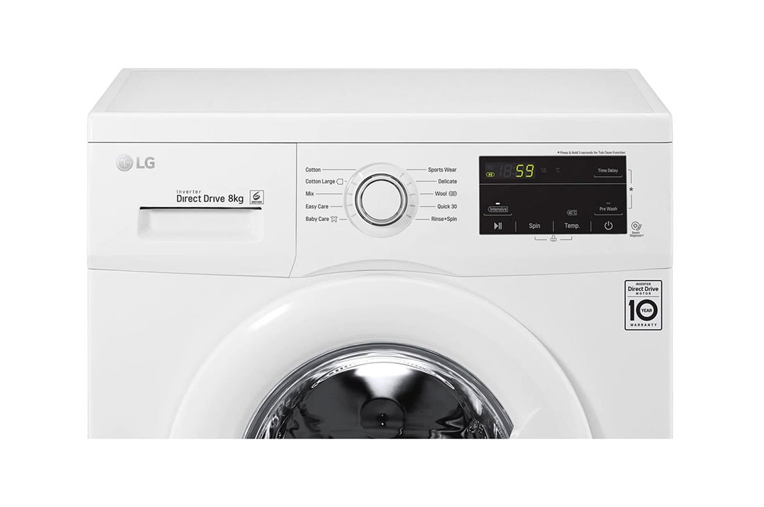 LG Front Load Washer, 8 Kg, 6 Motion Direct Drive, Smart Diagnosis™, FH2J3TDNP0, FH2J3TDNP0, thumbnail 4