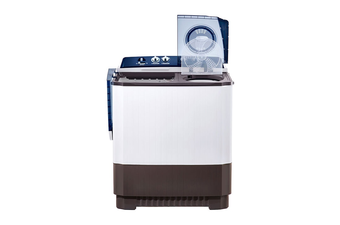 LG 10kg Twin Tub Washing Machine, Roller Jet, White, Twin Tub Washer, 10 Kg, Roller Jet, 3 Wash Programs, Lint Filter, P1461RWN5L, thumbnail 2
