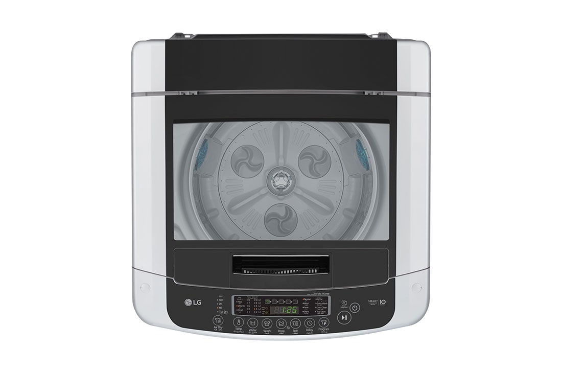 LG 9kg Top Load Washing Machine, Silver, top view, T1369NEHTF, thumbnail 3