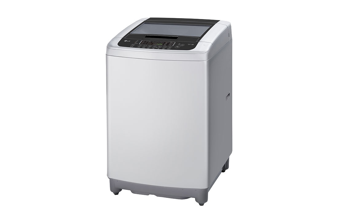 LG 9kg Top Load Washing Machine, Silver, left view, T1369NEHTF, thumbnail 5
