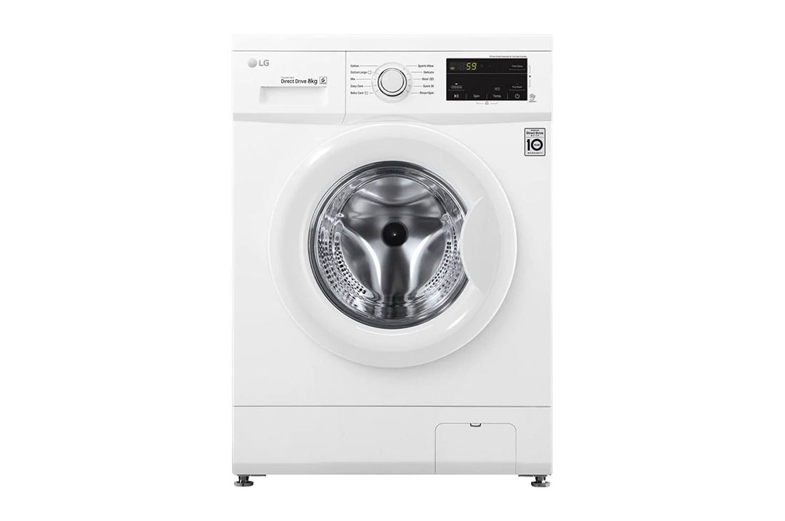 LG 8kg Front Load Washer, White, FH2J3TDNG0P, FH2J3TDNG0P