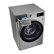 LG VIVACE 9kg Washing Machine, AI DD™, -15 degree side view with top open, F4R5VYL2P, thumbnail 10