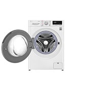 LG VIVACE 9kg Washing Machine, AI DD™, White, front view with open door, F4R5VYL0W, thumbnail 2