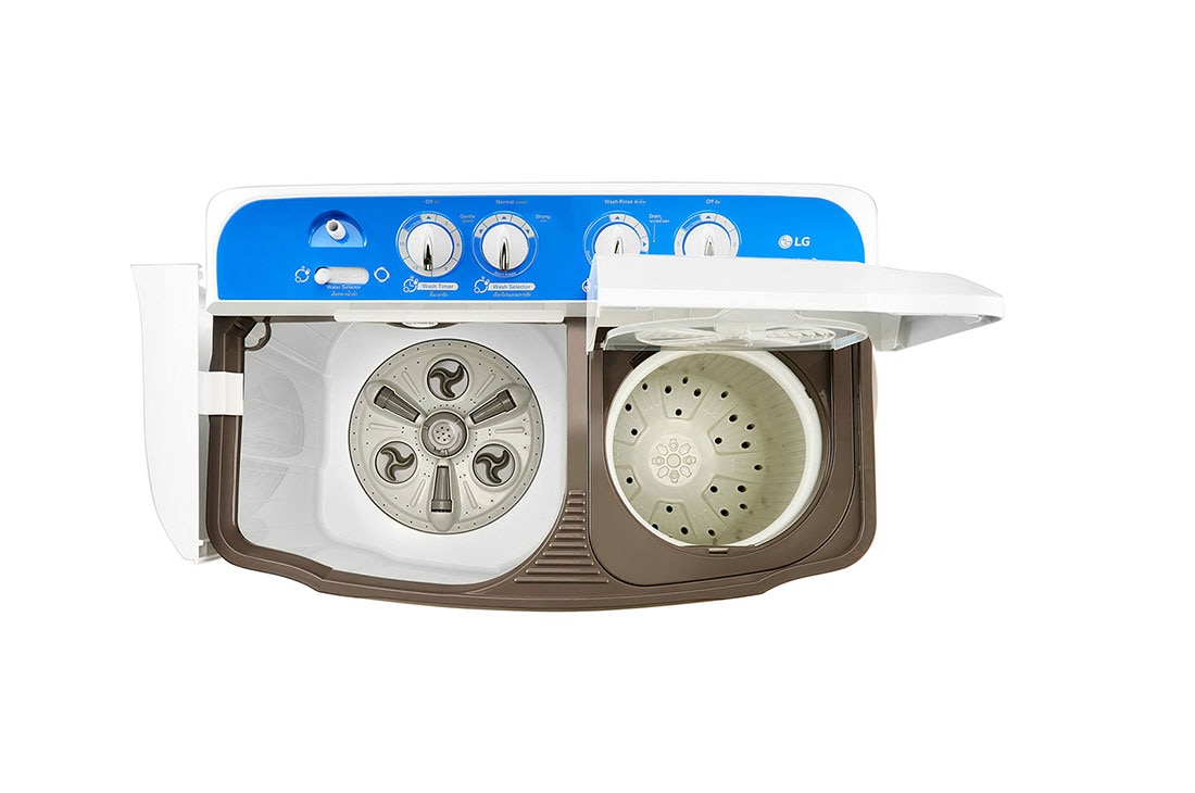 LG Twin Tub Washing Machine, 8/6kg, White, P961RON5L, P961RON5L, thumbnail 5
