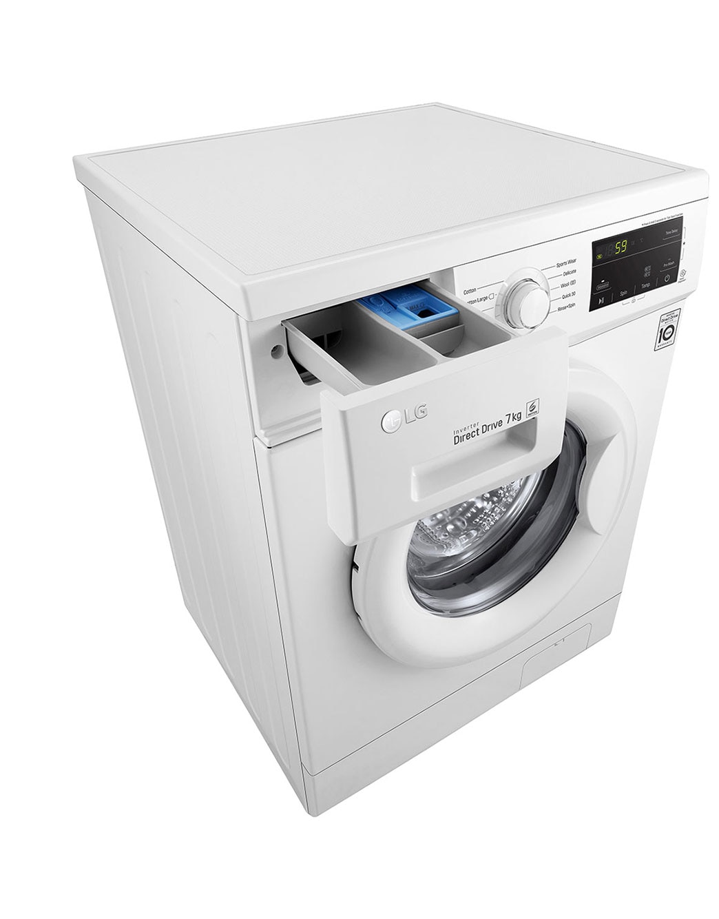 LG 7kg Front Loading Washer, White LG UAE