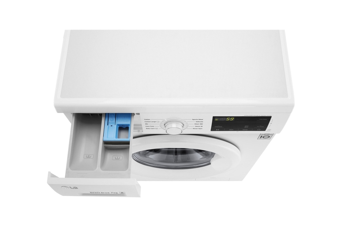 LG 7kg Front Loading Washer, White, FH2J3QDNL02, FH2J3QDNL02, thumbnail 6