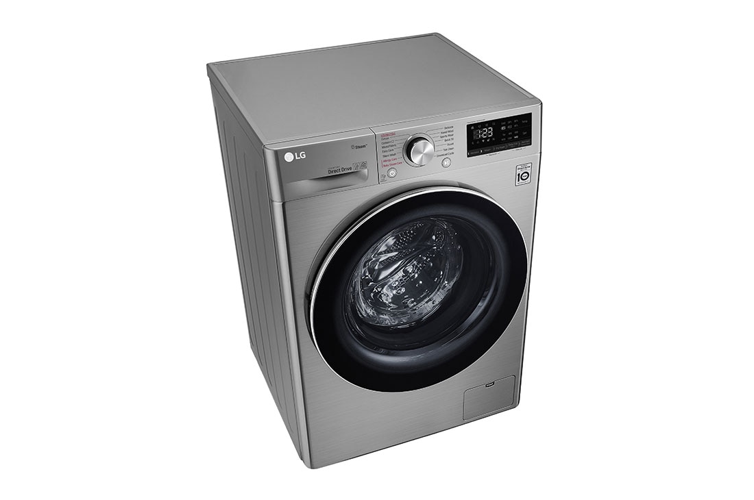 LG Vivace Washer, 9 Kg, Bigger Capacity, AI DD, Steam, ThinQ, -15 degree side view, F4R5VYG2P, thumbnail 9