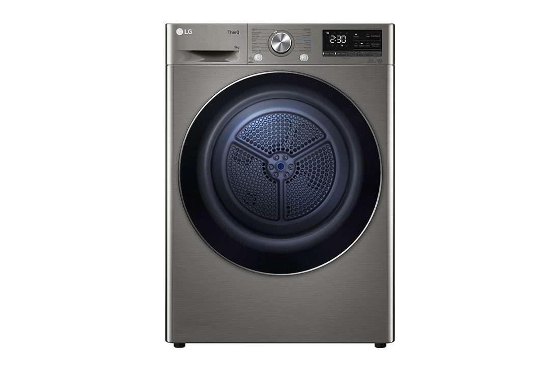 LG 2023 9kg Energy Saving Heat Pump Clothes Dryer, Front-View, RH90V9PV8N