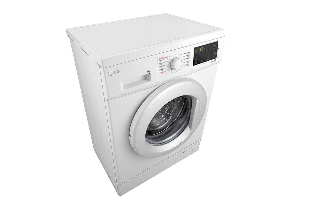 LG  7kg Washing Machine, Direct Drive, White, Top Left Perspective, FH2J3HDYL02, thumbnail 6