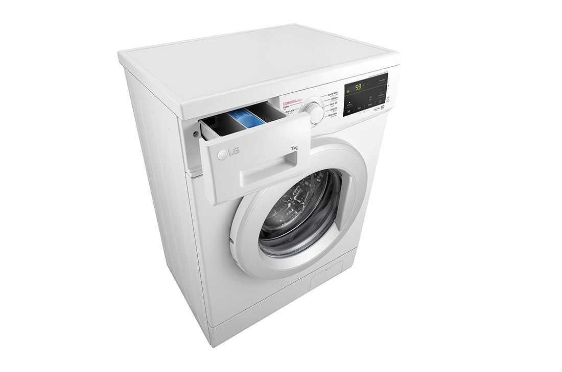 LG  7kg Washing Machine, Direct Drive, White, Top Left Perspective open, FH2J3HDYL02, thumbnail 7