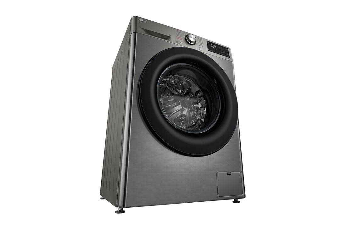 LG Vivace Washing Machine 9kg, Platinum Silver, Perspective view, F4R3VYG6P, thumbnail 13
