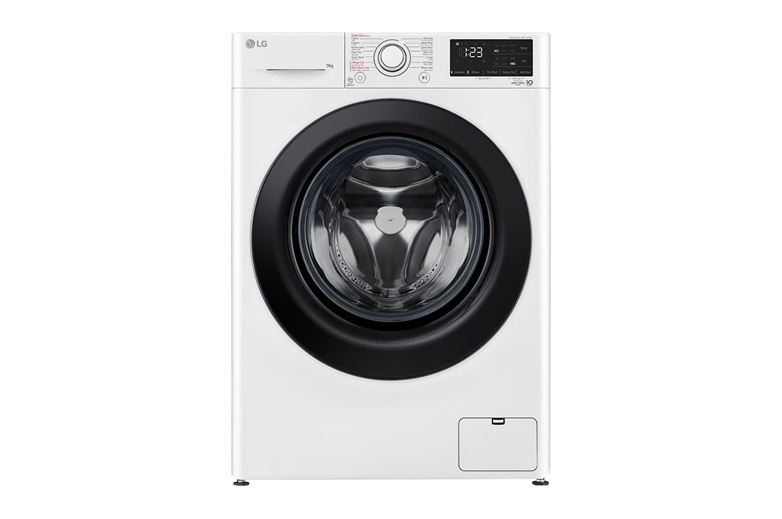 LG 2023 Vivace Washing Machine 9kg, White, Front view, F4R3VYG6W